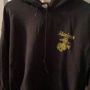 Unisex Black Marine Sweatshirt